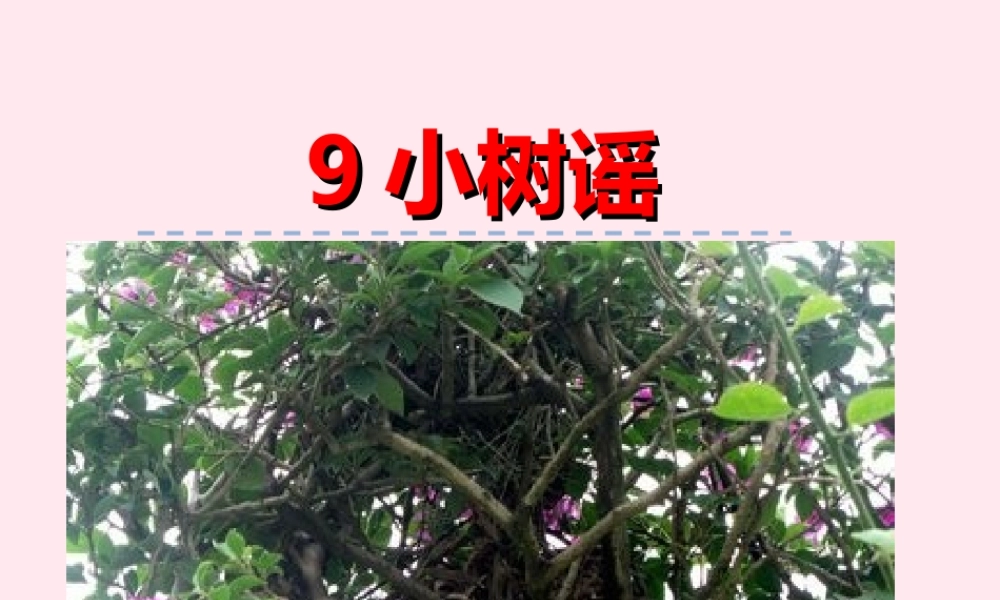 一年级语文下册 第二单元 第9课《小树谣》课件2 北京版-北京版小学一年级下册语文课件