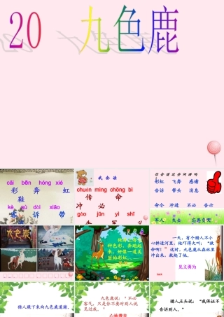 一年级语文下册 第九色鹿》课件5 鄂教版-鄂教级下册语文课件