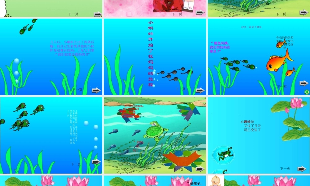 一年级语文下册 第4单元 17《小蝌蚪找妈妈》课件2 语文S版-语文S版小学一年级下册语文课件