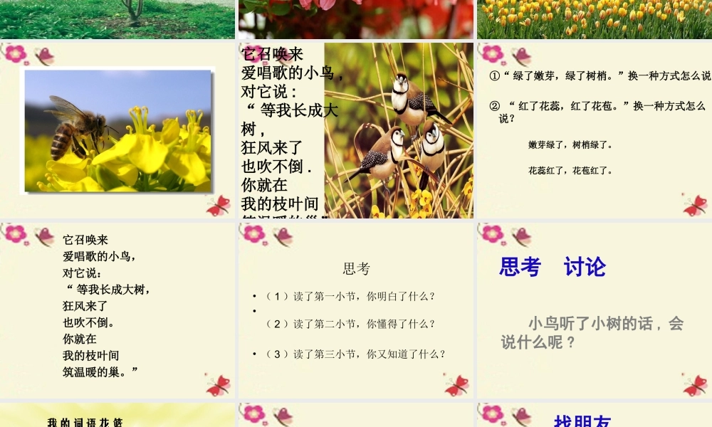 一年级语文下册 第1单元 2《小树谣》课件2 语文S版-语文S版小学一年级下册语文课件