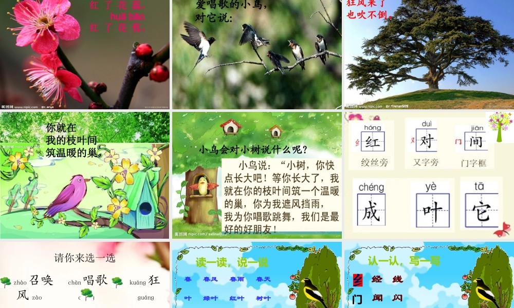 一年级语文下册 第1单元 2《小树谣》课件4 语文S版-语文S版小学一年级下册语文课件