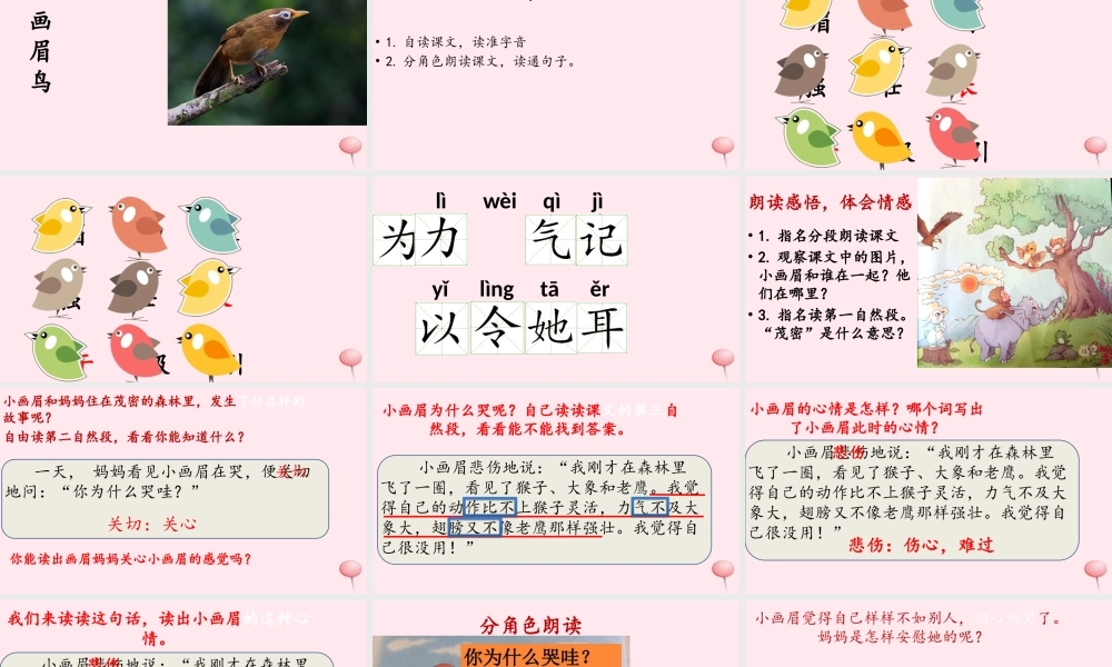 一年级语文下册 第4课《小画眉》课件1 鄂教版-鄂教版小学一年级下册语文课件