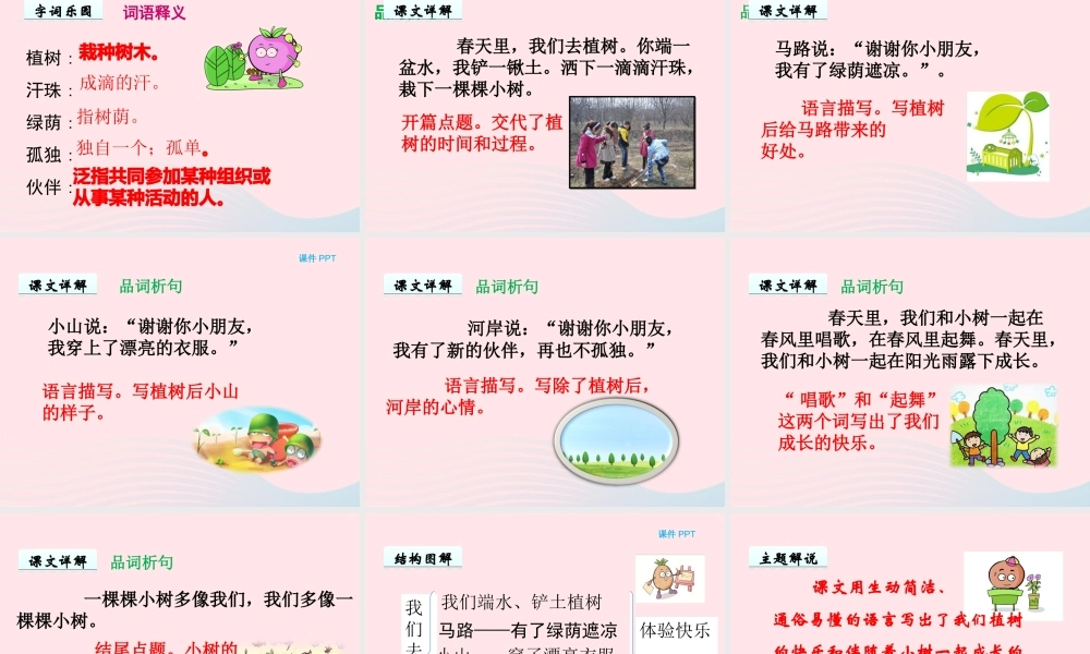 一年级语文下册 第四单元 第18课《我们去植树》课件 北京版-北京版小学一年级下册语文课件