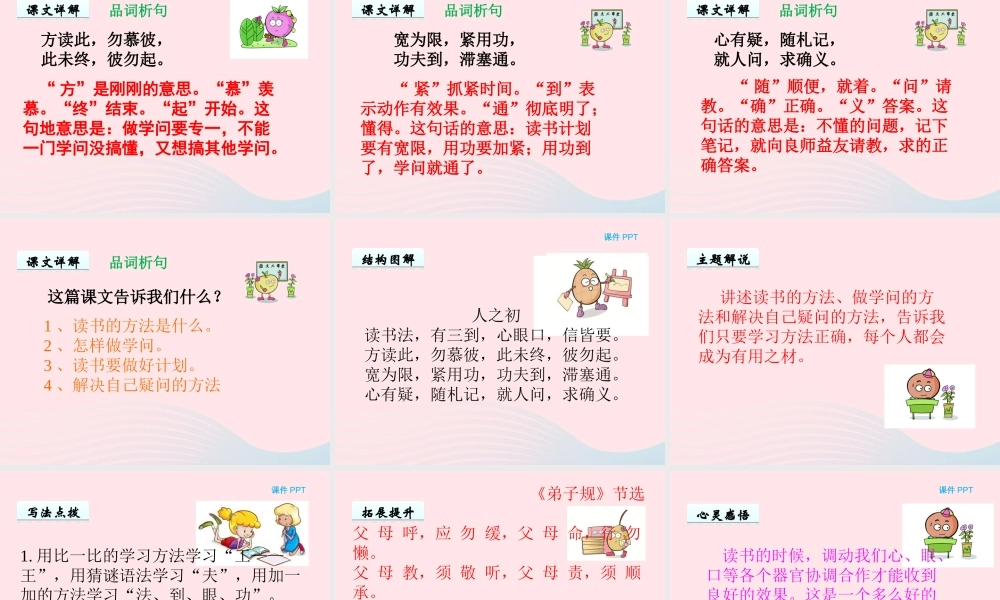 一年级语文下册 第五单元 第24课《读书法》课件 北京版-北京版小学一年级下册语文课件