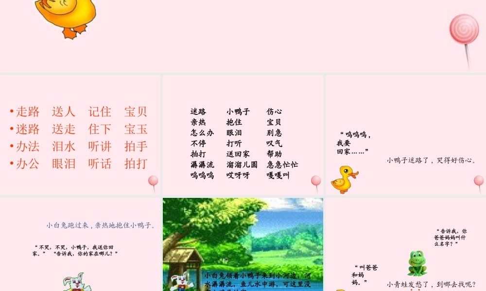 一年级语文下册 第21课《迷路的小鸭子》课件2 鄂教版-鄂教版小学一年级下册语文课件