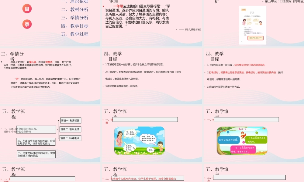 一年级语文下册 识字（二）口语交际《打电话》说课课件 新人教版-新人教版小学一年级下册语文课件