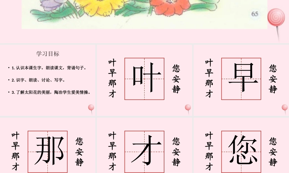 一年级语文下册 课文1 第4课《太阳花》课件1 湘教版-湘教版小学一年级下册语文课件