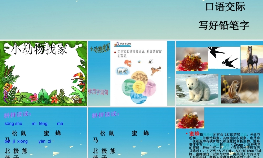 一年级语文下册 练习8课件 苏教版-苏教版小学一年级下册语文课件