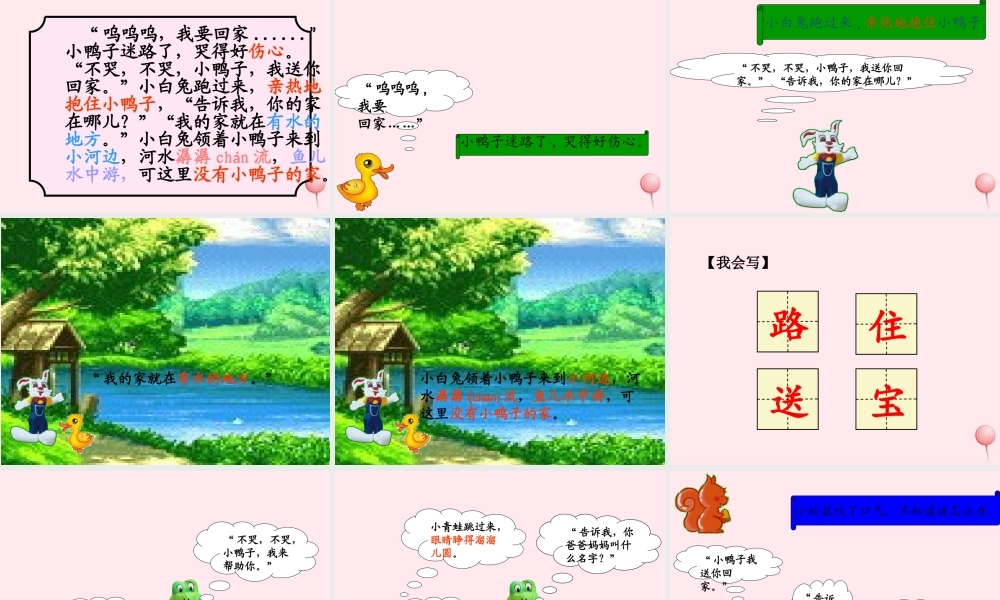 一年级语文下册 第21课《迷路的小鸭子》课件5 鄂教版-鄂教版小学一年级下册语文课件