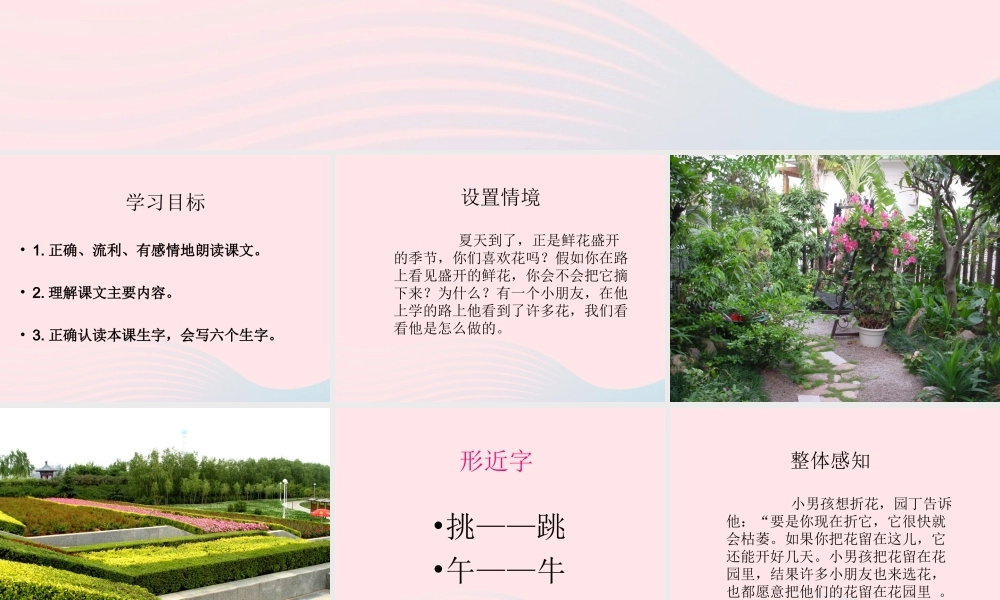 一年级语文下册 第23课《孩子们的花》课件2 冀教版-冀教版小学一年级下册语文课件