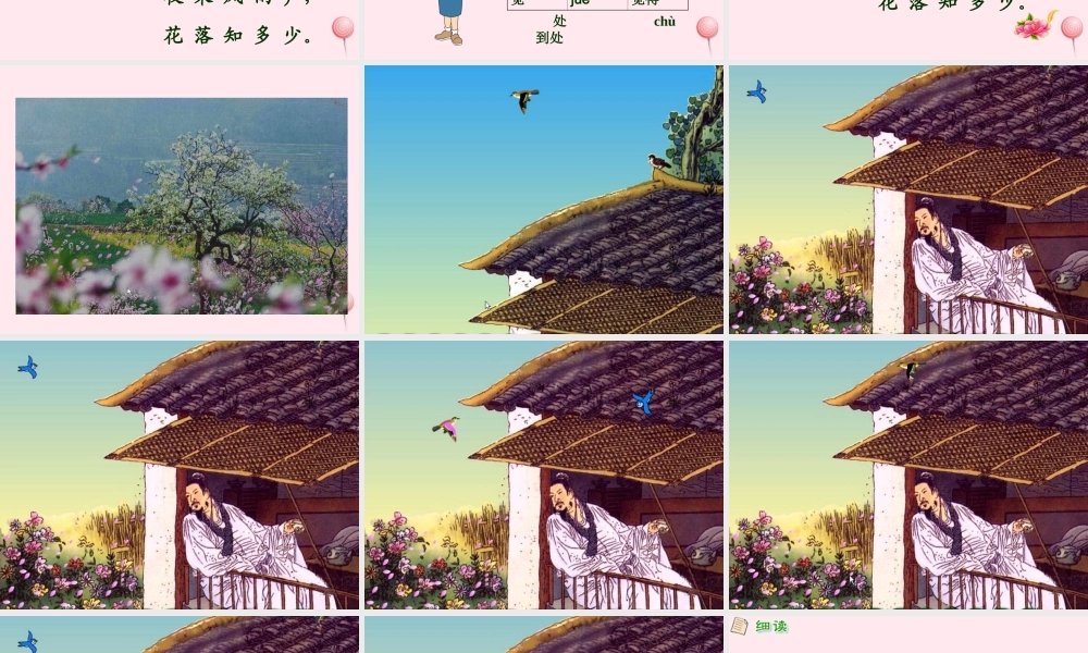 一年级语文下册 课文1《古诗诵读 春晓》课件2 鄂教版-鄂教版小学一年级下册语文课件