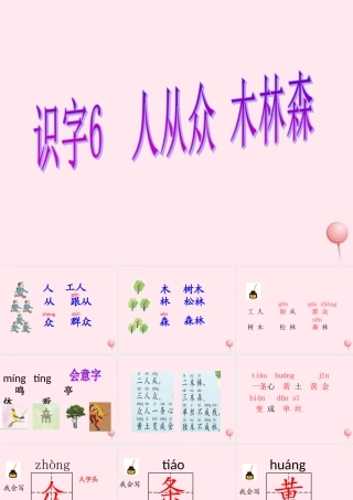一年级语文下册 识字（二）识字6 人从众 木林森课件 苏教版-苏教版小学一年级下册语文课件