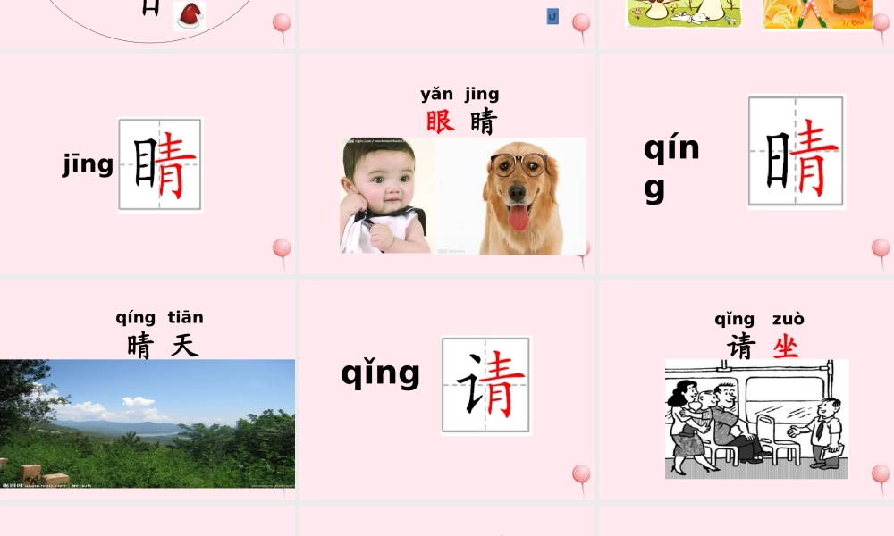 一年级语文下册 识字（二）识字7 青 清 请 晴 情 睛 蜻课件 苏教版-苏教版小学一年级下册语文课件