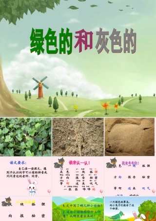一年级语文下册 第25课《绿色的和灰色的》课件1 冀教版-冀教版小学一年级下册语文课件