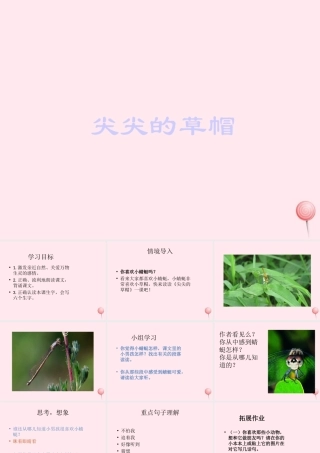 一年级语文下册 第10课《尖尖的草帽》课件3 冀教版-冀教版小学一年级下册语文课件