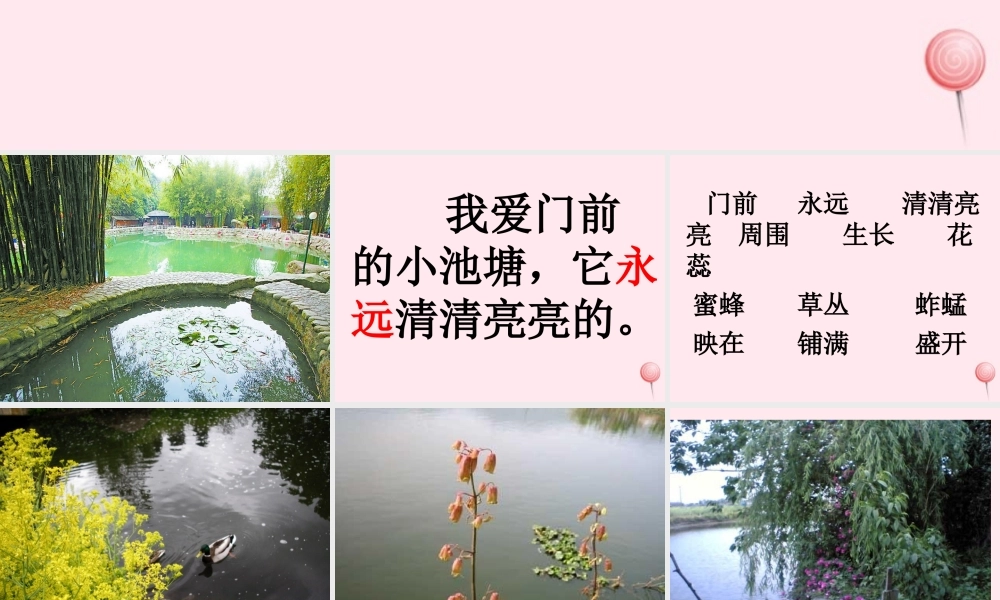 一年级语文下册 第11课《我爱门前的小池塘》课件1 鄂教版-鄂教版小学一年级下册语文课件