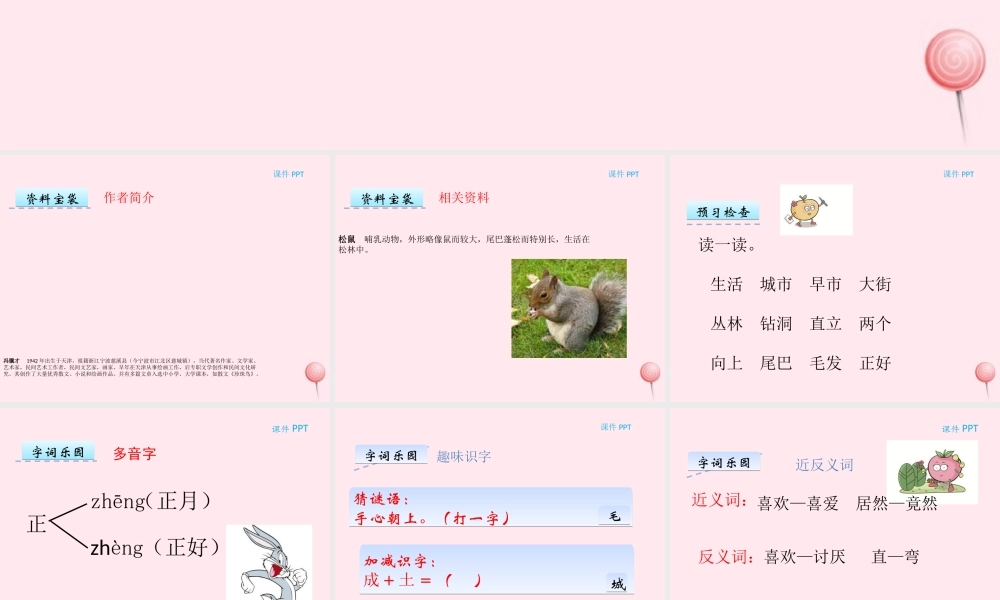 一年级语文下册 第12课《可爱的小松鼠》课件2 冀教版-冀教版小学一年级下册语文课件