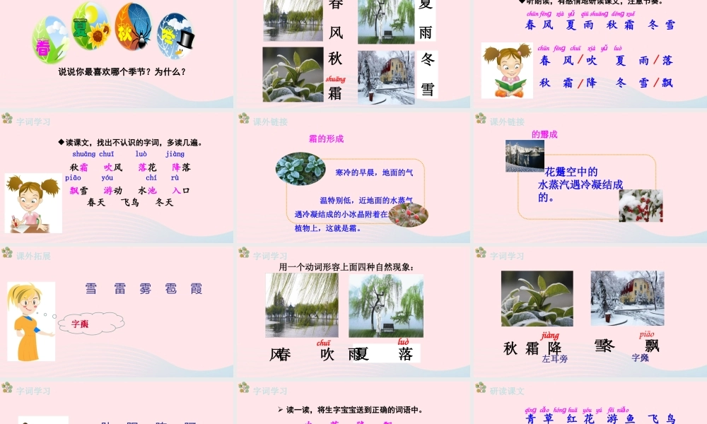 一年级语文下册 识字一 1《春夏秋冬》（第1课时）课件 新人教版-新人教版小学一年级下册语文课件