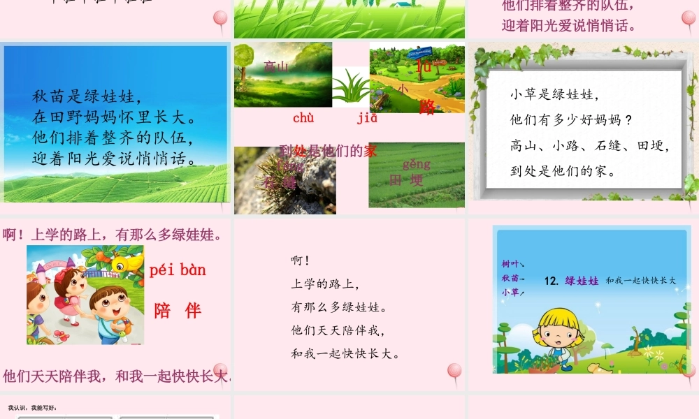 一年级语文下册 第12课《绿娃娃》课件3 鄂教版-鄂教版小学一年级下册语文课件