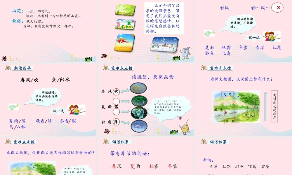 一年级语文下册 识字一 1《春夏秋冬》课件 新人教版-新人教版小学一年级下册语文课件