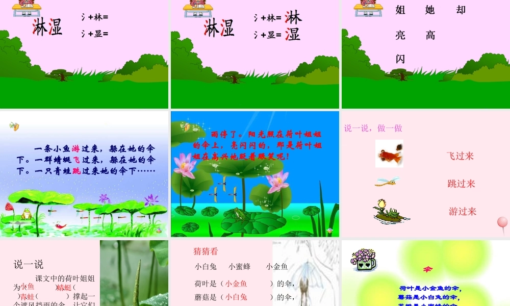 一年级语文下册 第14课《荷叶伞》课件2 冀教版-冀教版小学一年级下册语文课件