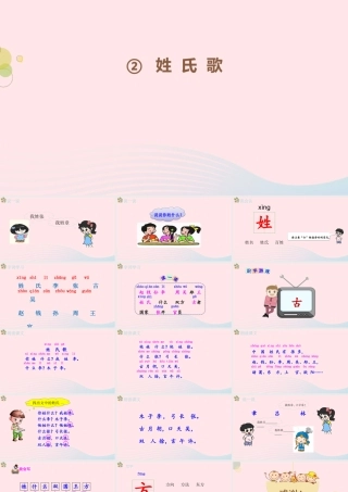 一年级语文下册 识字一 2《姓氏歌》（第1课时）课件 新人教版-新人教版小学一年级下册语文课件