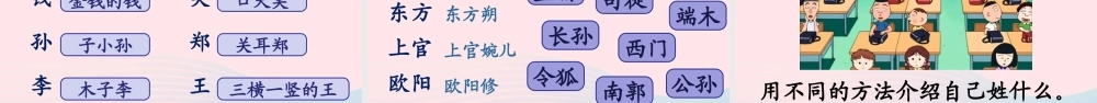 一年级语文下册 识字（一）2 姓氏歌课堂教学课件 新人教版-新人教版小学一年级下册语文课件