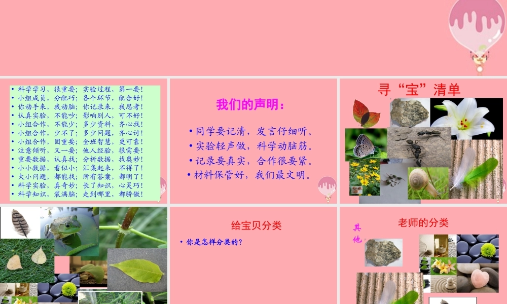 三年级科学上册 1.3 整理百宝箱课件3 湘教版-湘教版小学三年级上册自然科学课件