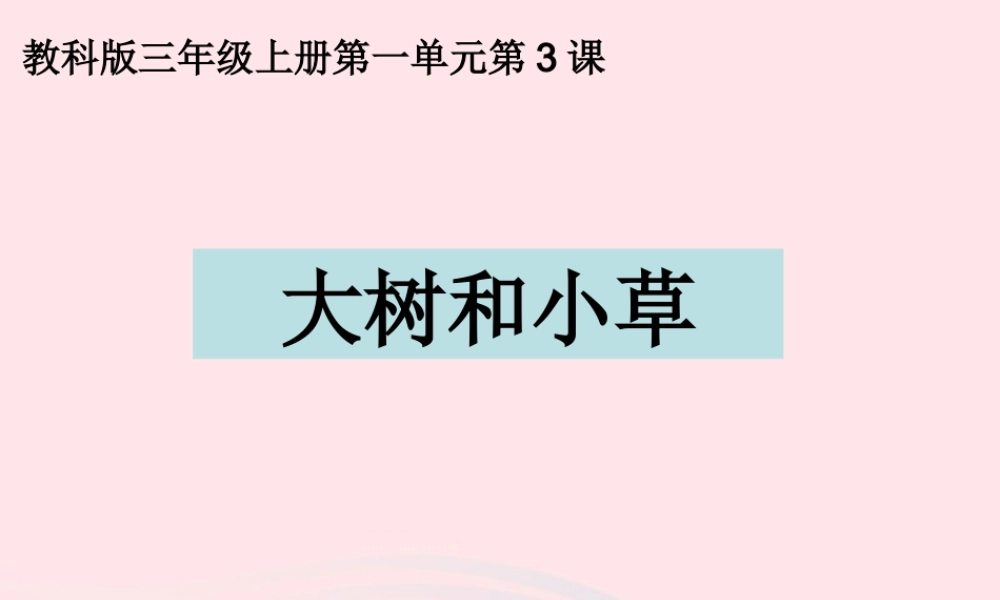 三年级科学上册 1.3《大树和小草》课件（1） 教科版-教科版小学三年级上册自然科学课件