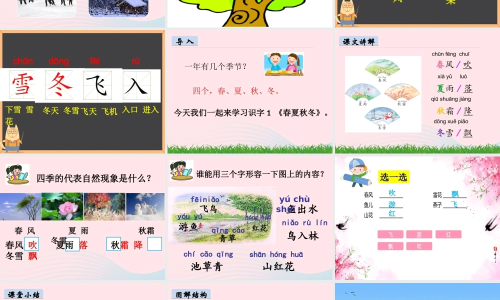 一年级语文下册 识字（一）识字1 春夏秋冬课件2 新人教版-新人教版小学一年级下册语文课件