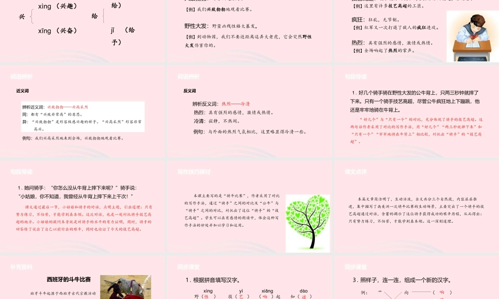 一年级语文下册 课文4 20 骑牛比赛课件 苏教版-苏教版小学一年级下册语文课件