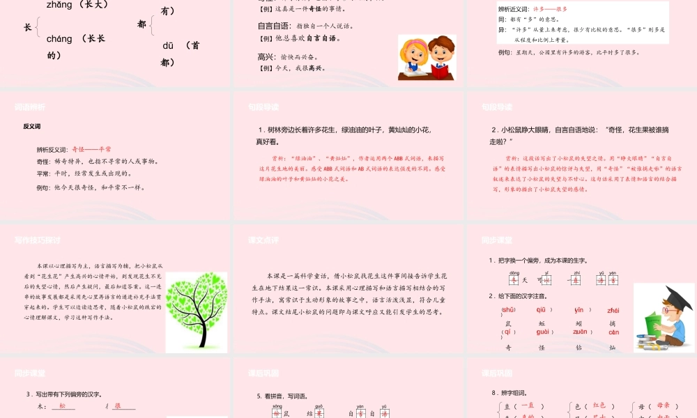 一年级语文下册 课文4 21 小松鼠找花生果课件 苏教版-苏教版小学一年级下册语文课件