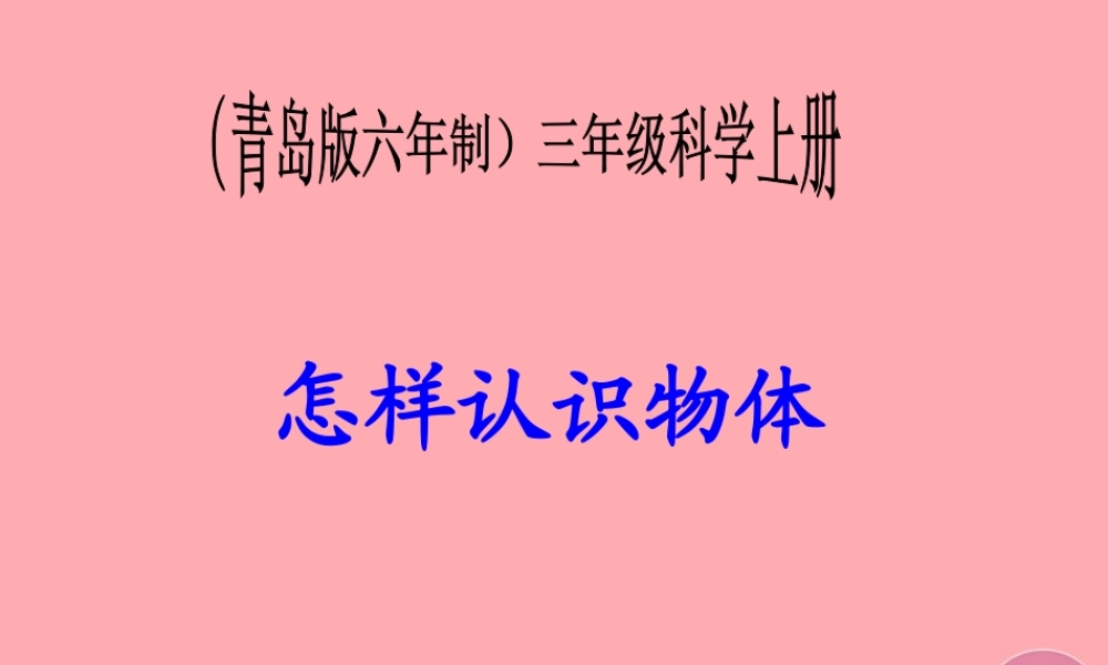 三年级科学上册 2.1 怎样认识物体课件3 青岛版五四制-青岛版小学三年级上册自然科学课件