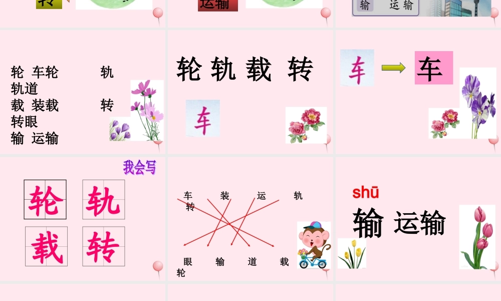 一年级语文下册 识字（一）识字4 车 轮 轨 载 输课件 苏教版-苏教版小学一年级下册语文课件