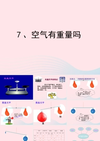 三年级科学上册 4.7《空气有重量吗》课件（2） 教科版-教科版小学三年级上册自然科学课件