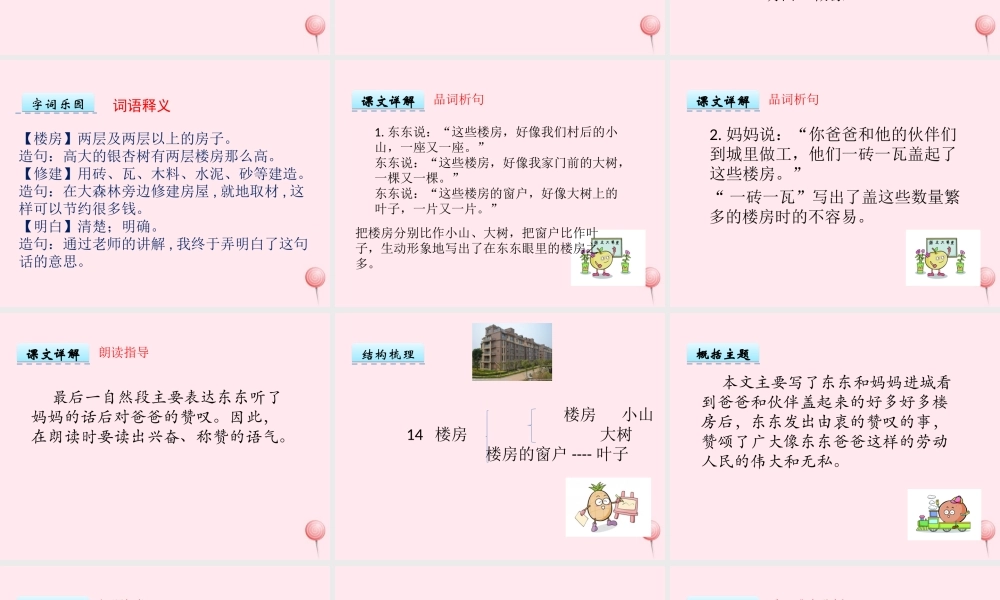 一年级语文下册 课文4 第14课《楼房》课件 湘教版-湘教版小学一年级下册语文课件