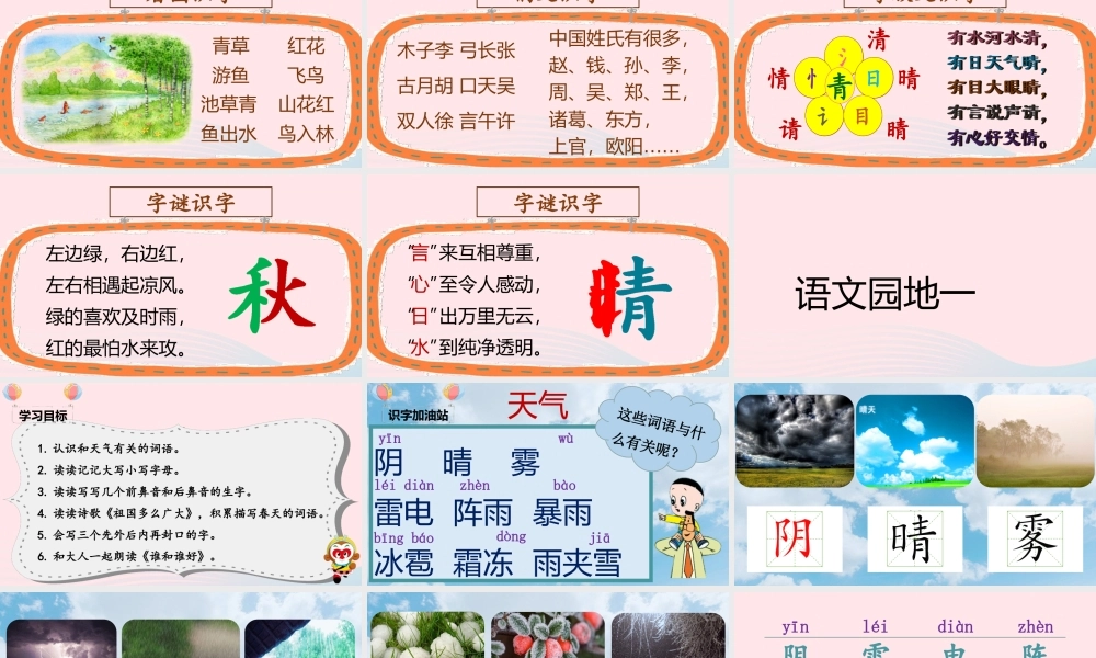 一年级语文下册 识字（一）语文园地一教学课件 新人教版-新人教版小学一年级下册语文课件