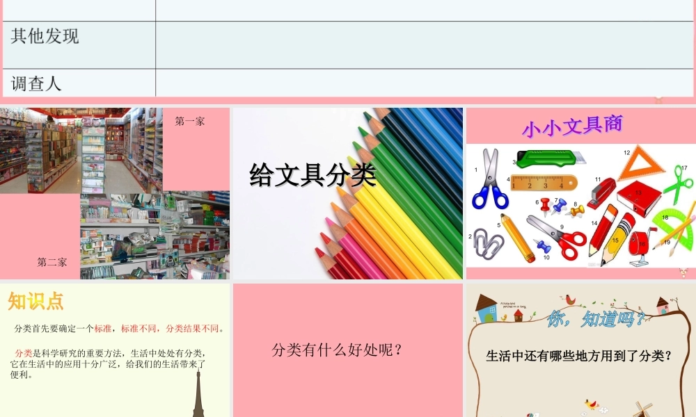 三年级科学上册 2.2 给文具分类课件3 青岛版五四制-青岛版小学三年级上册自然科学课件