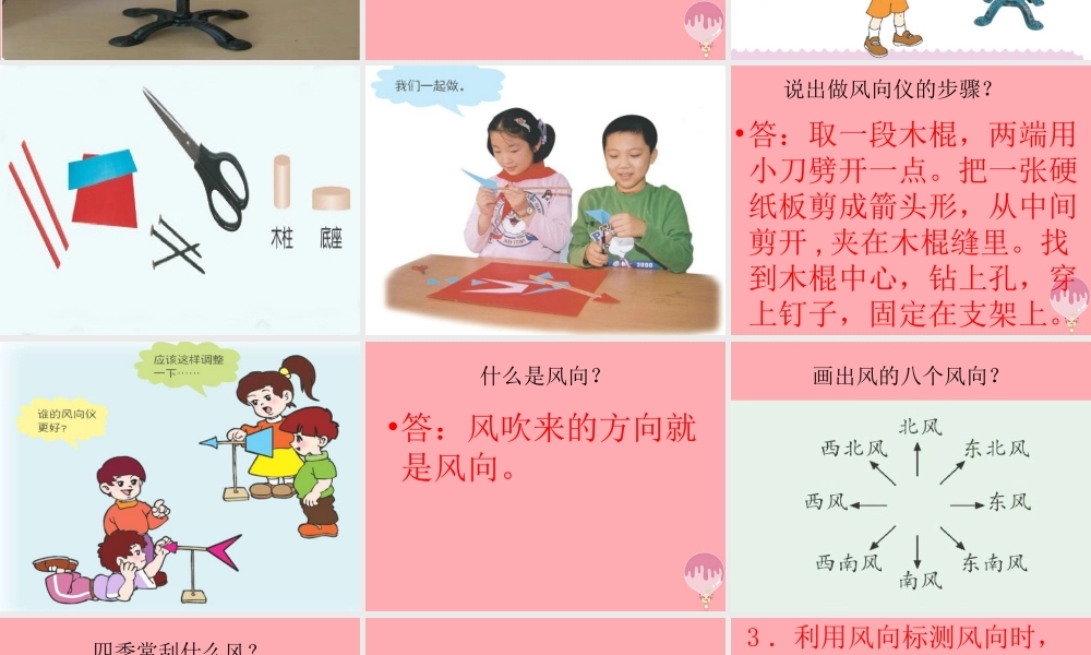 三年级科学上册 5.2 我的风向标课件1 青岛版五四制-青岛版小学三年级上册自然科学课件