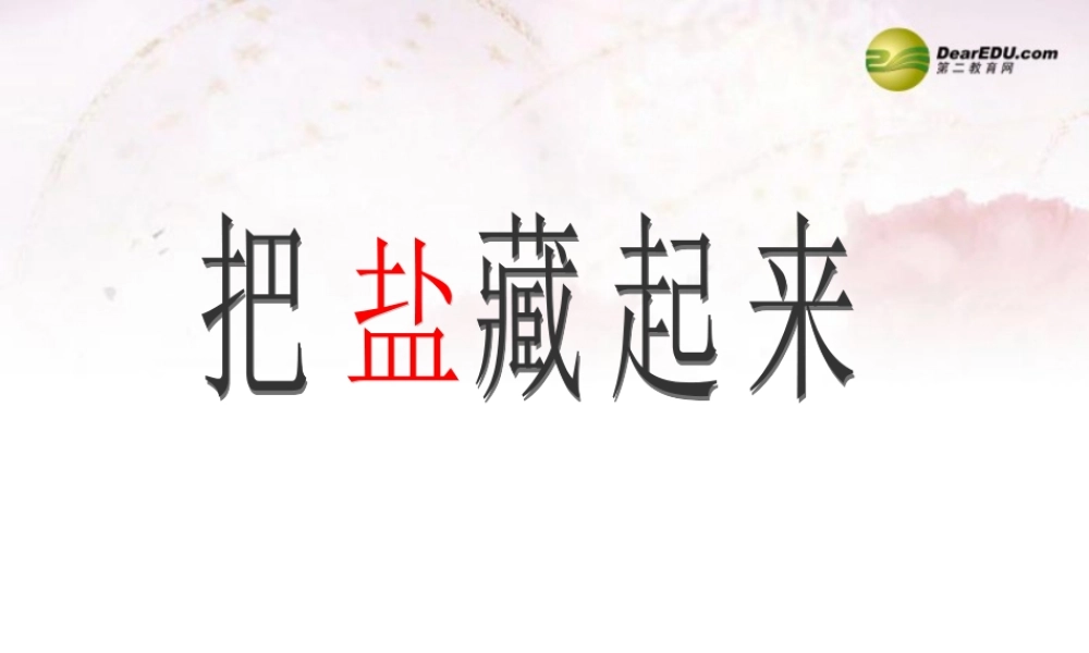 三年级科学下册 把盐藏起来课件1 大象版