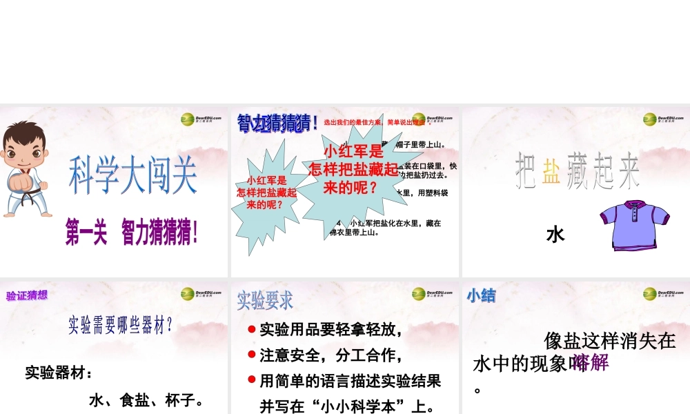 三年级科学下册 把盐藏起来课件1 大象版