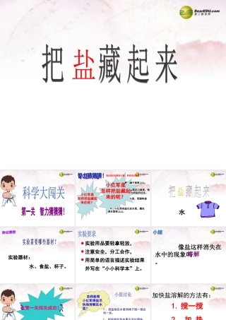 三年级科学下册 把盐藏起来课件1 大象版