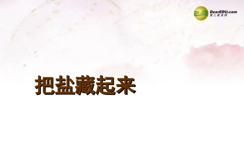 三年级科学下册 把盐藏起来课件3 大象版