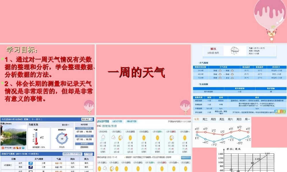 三年级科学上册 5.4 一周的天气课件2 青岛版五四制-青岛版小学三年级上册自然科学课件