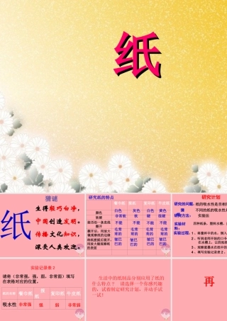 三年级科学上册 6.3 纸课件1 湘教版-湘教版小学三年级上册自然科学课件