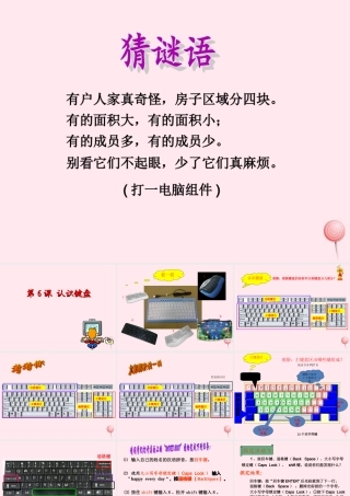 三年级信息技术 第6课《认识键盘》课件1 苏科版-苏科版小学三年级全册信息技术课件