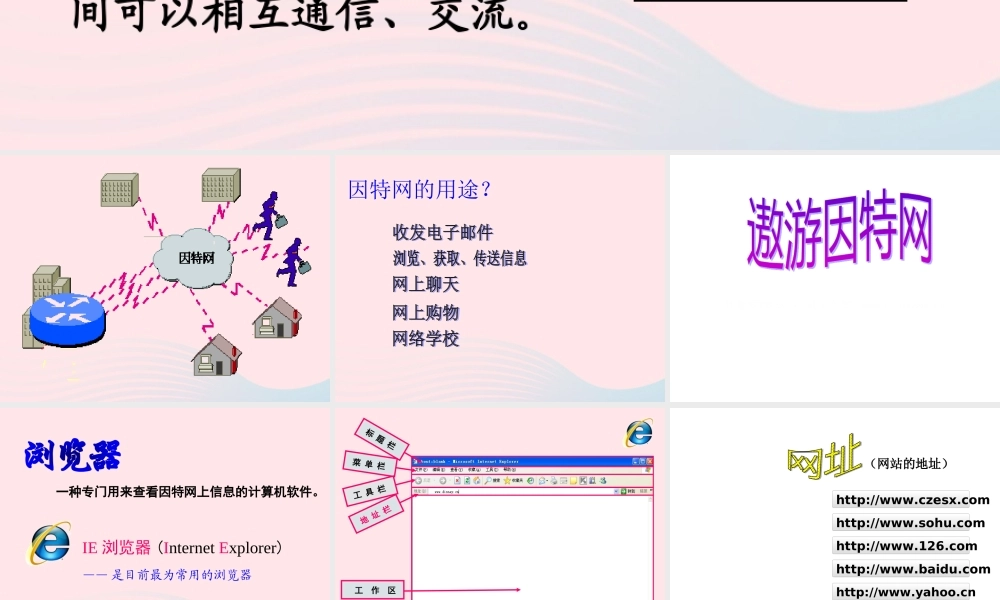 三年级信息技术 第10课《遨游因特网》课件 苏科版-苏科版小学三年级全册信息技术课件
