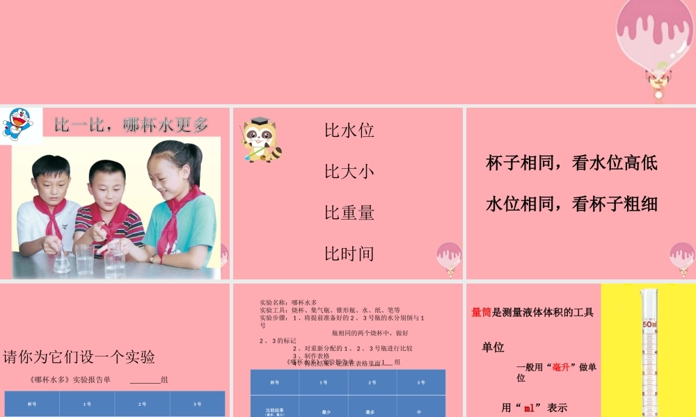 三年级科学上册 2.5 哪杯水多课件4 青岛版五四制-青岛版小学三年级上册自然科学课件