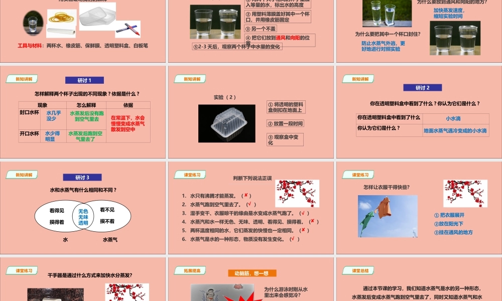 三年级科学上册 第1单元 水 1《水到哪里去了》课件1 教科版-教科版小学三年级上册自然科学课件