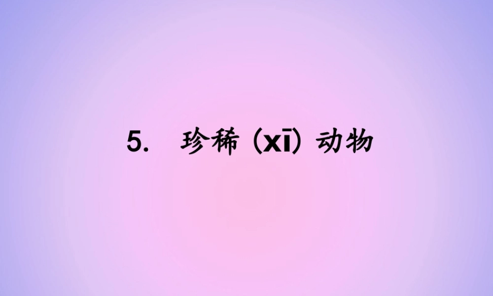 三年级科学上册 第二单元 各种各样的动物 2.5 珍稀动物课件 湘科版-人教版小学三年级上册自然科学课件